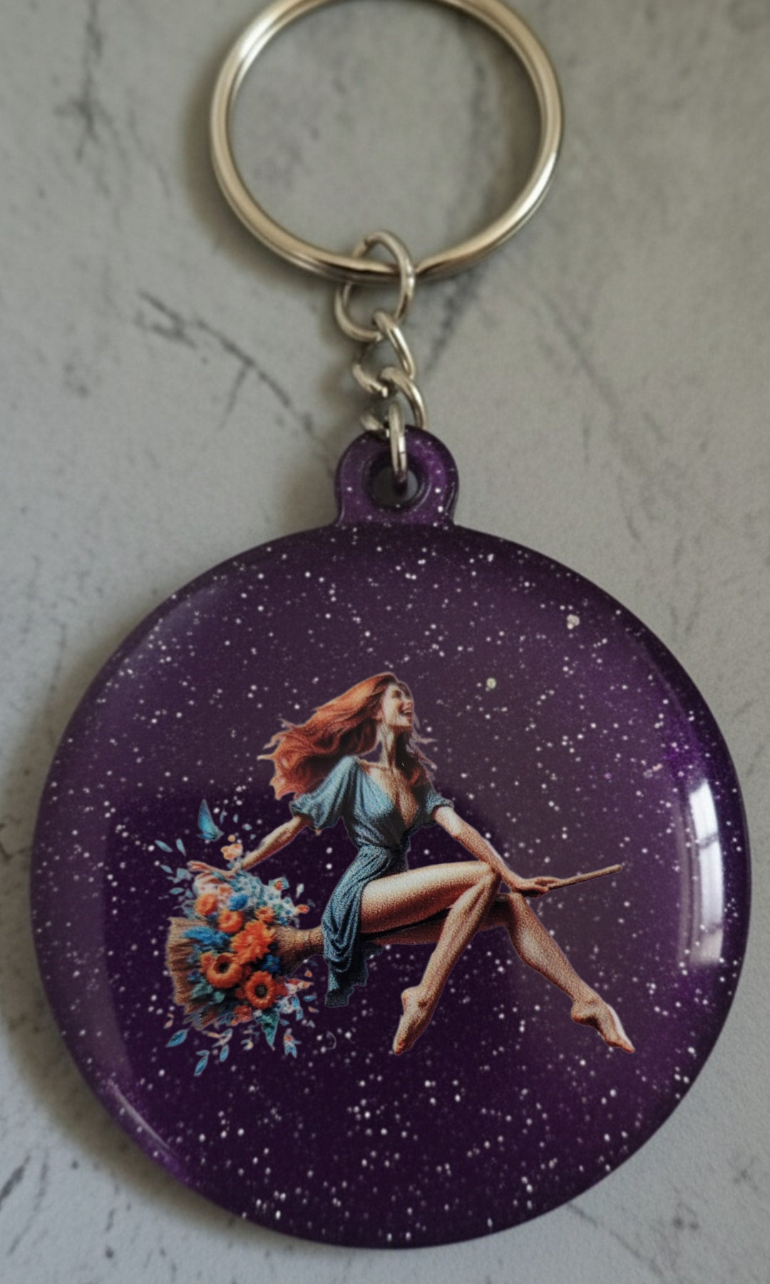 🔮 Porte-clés Sorcière – Accessoire magique et personnalisable