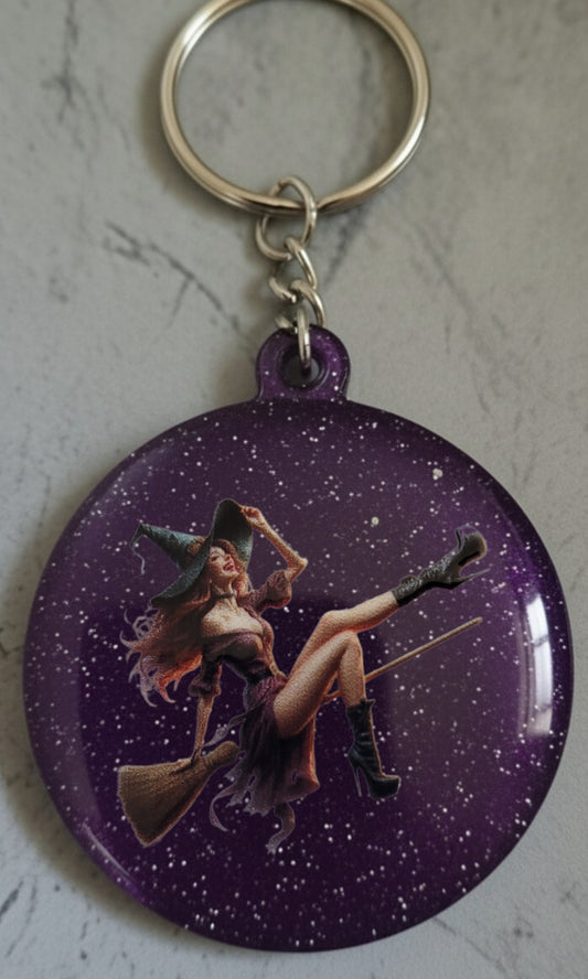 🔮 Porte-clés Sorcière – Accessoire magique et personnalisable