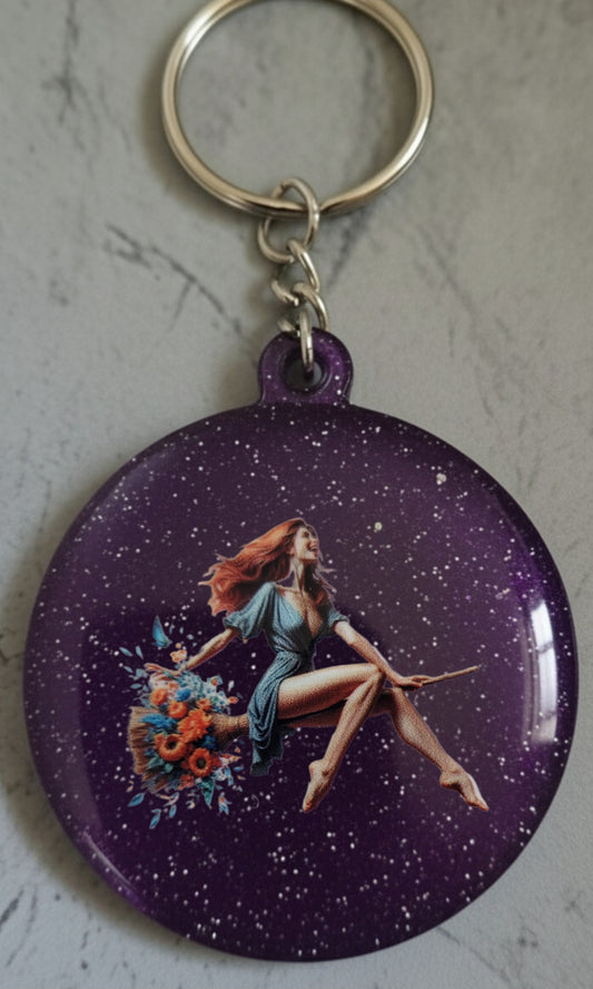 🔮 Porte-clés Sorcière – Accessoire magique et personnalisable