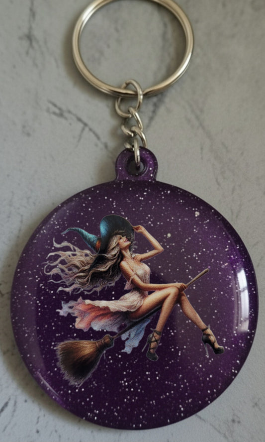 🔮 Porte-clés Sorcière – Accessoire magique et personnalisable