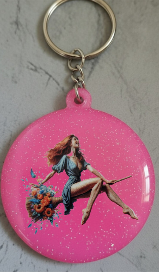 🔮 Porte-clés Sorcière – Accessoire magique et personnalisable