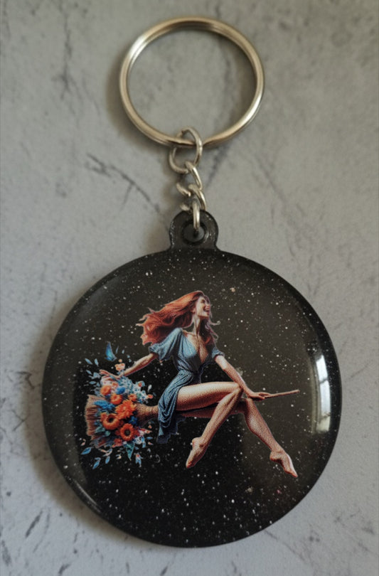 🔮 Porte-clés Sorcière – Accessoire magique et personnalisable